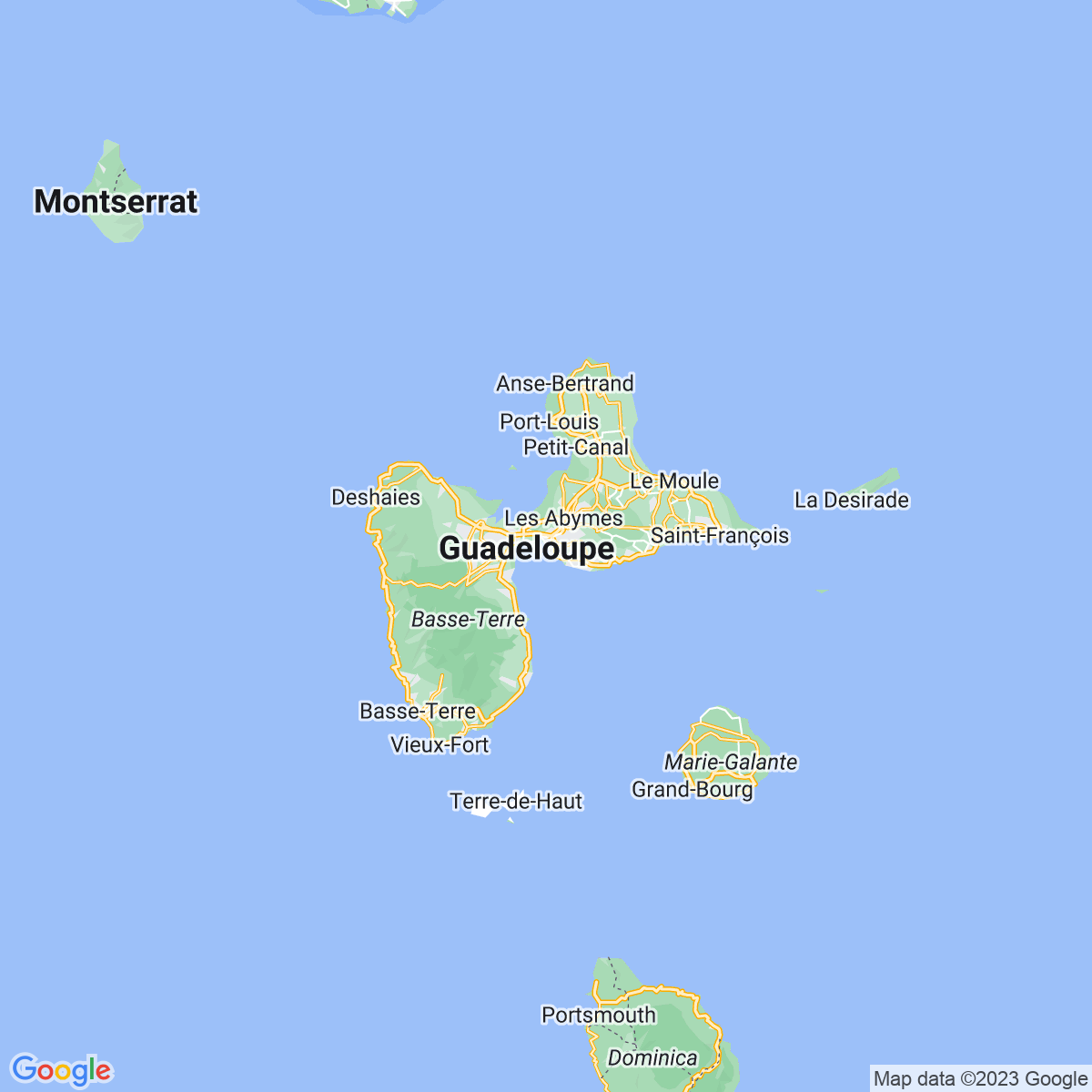 Carte du voyage GUADELOUPE - VACANCES TOUSSAINT -  ALL INCLUSIVE