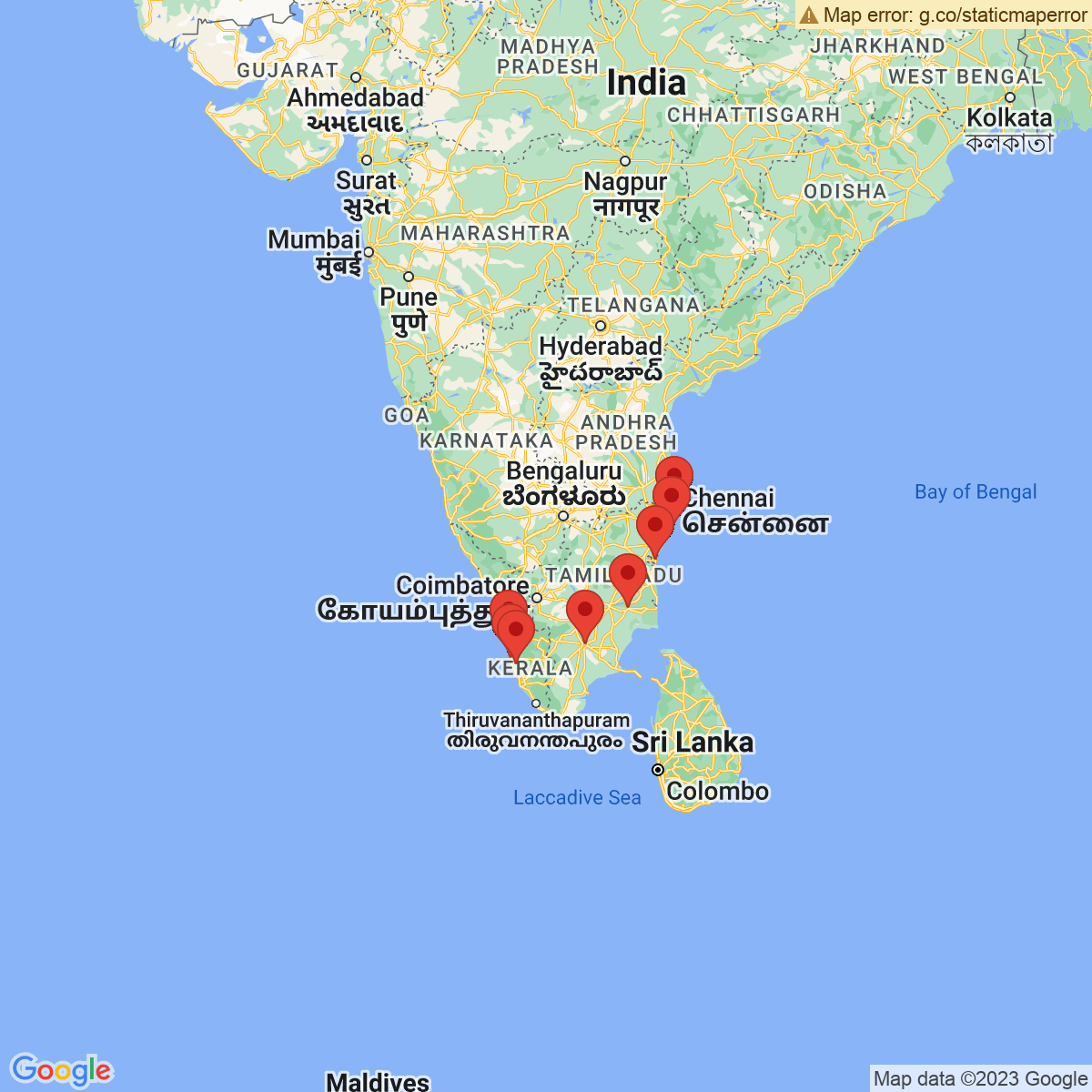 Carte du voyage EPICES DU KERALA