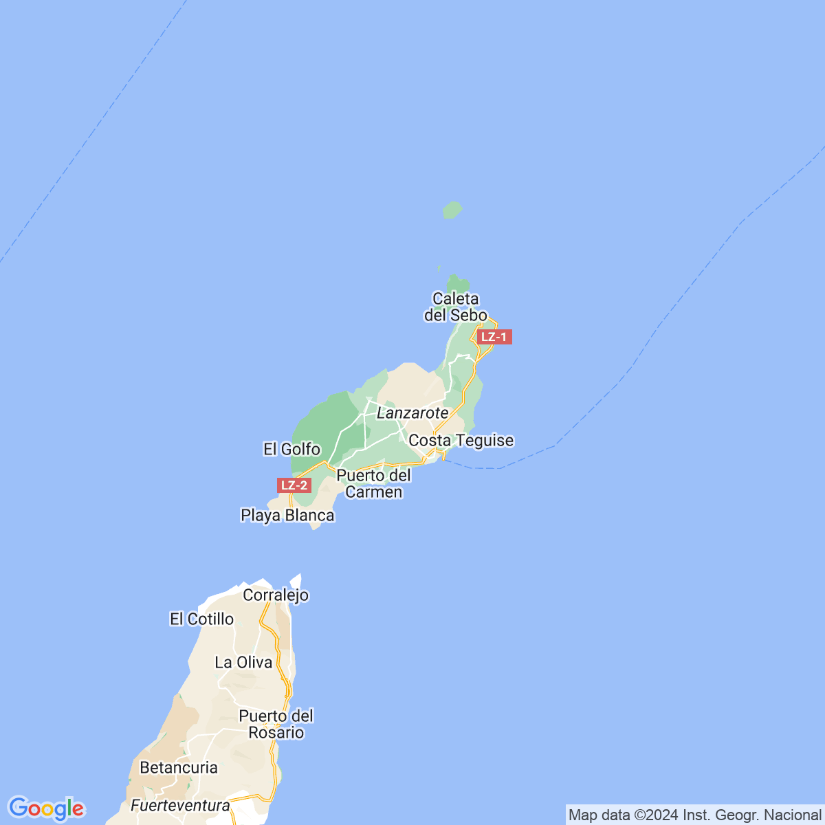 Carte du voyage SEJOUR ILE DE LANZAROTE