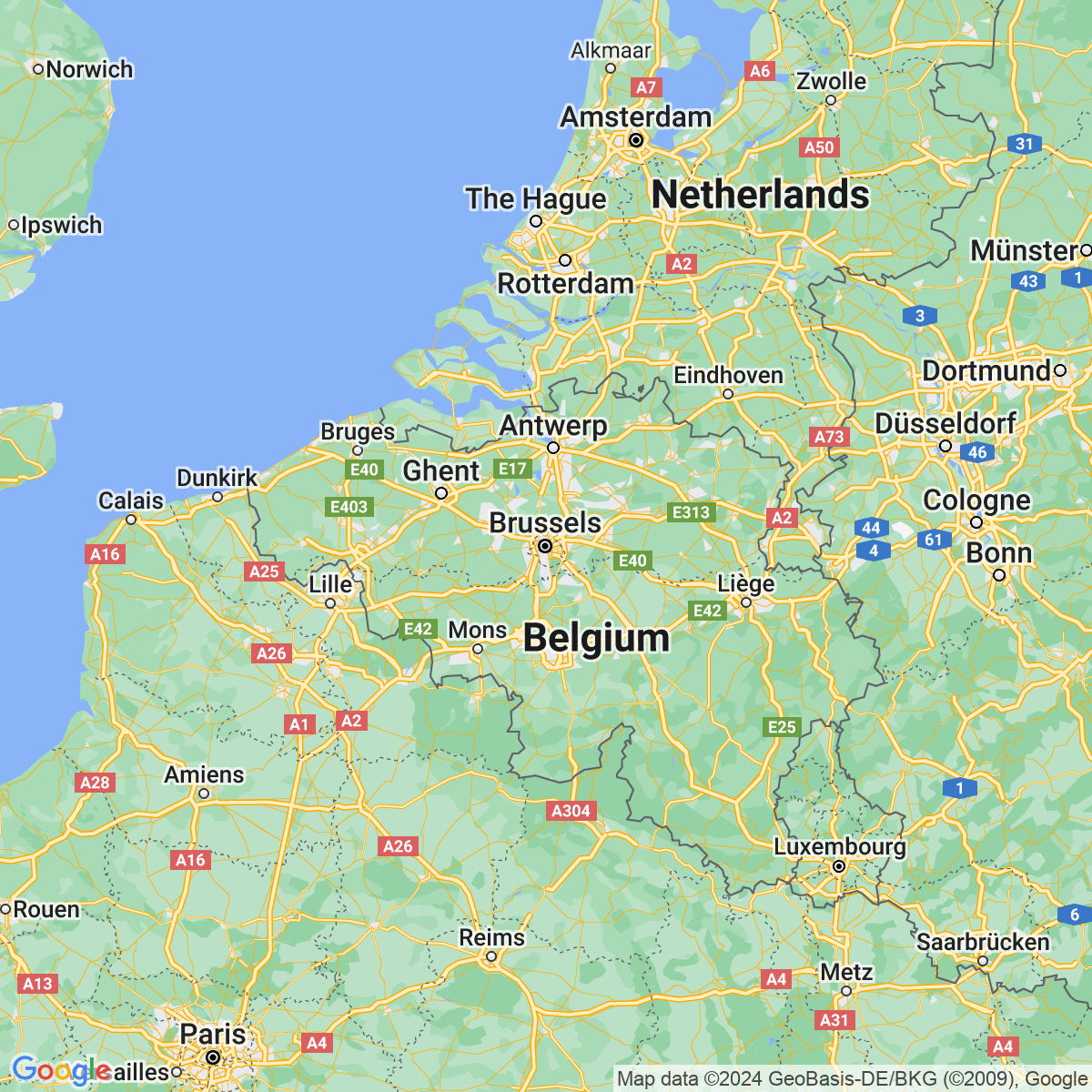 Carte du voyage Cap sur Bruxelles