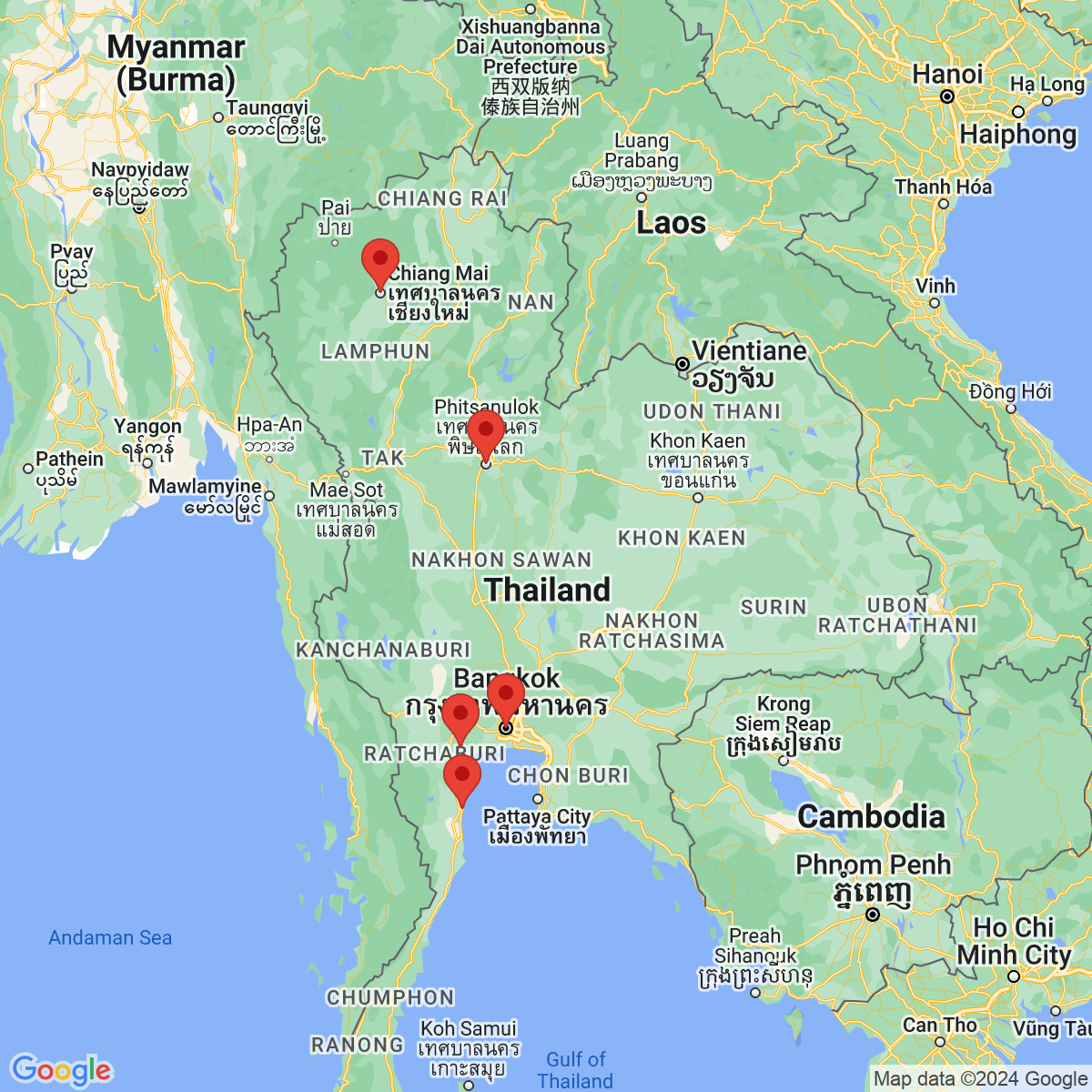 Carte du voyage THAILANDE - PARFUMS D'ORCHIDÉES ET D'AUTHENTICITÉ