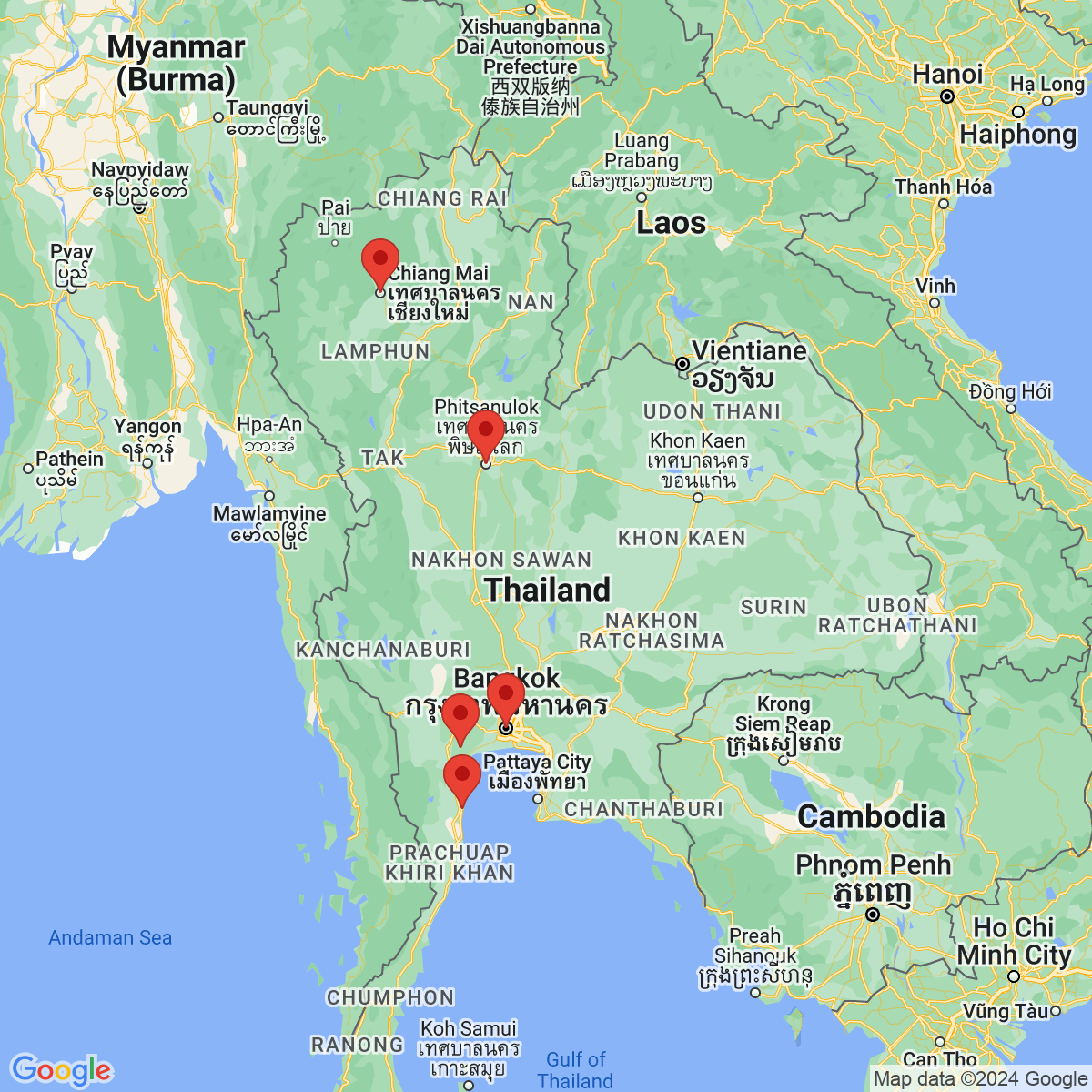 Carte du voyage THAILANDE - PARFUMS D'ORCHIDÉES ET D'AUTHENTICITÉ