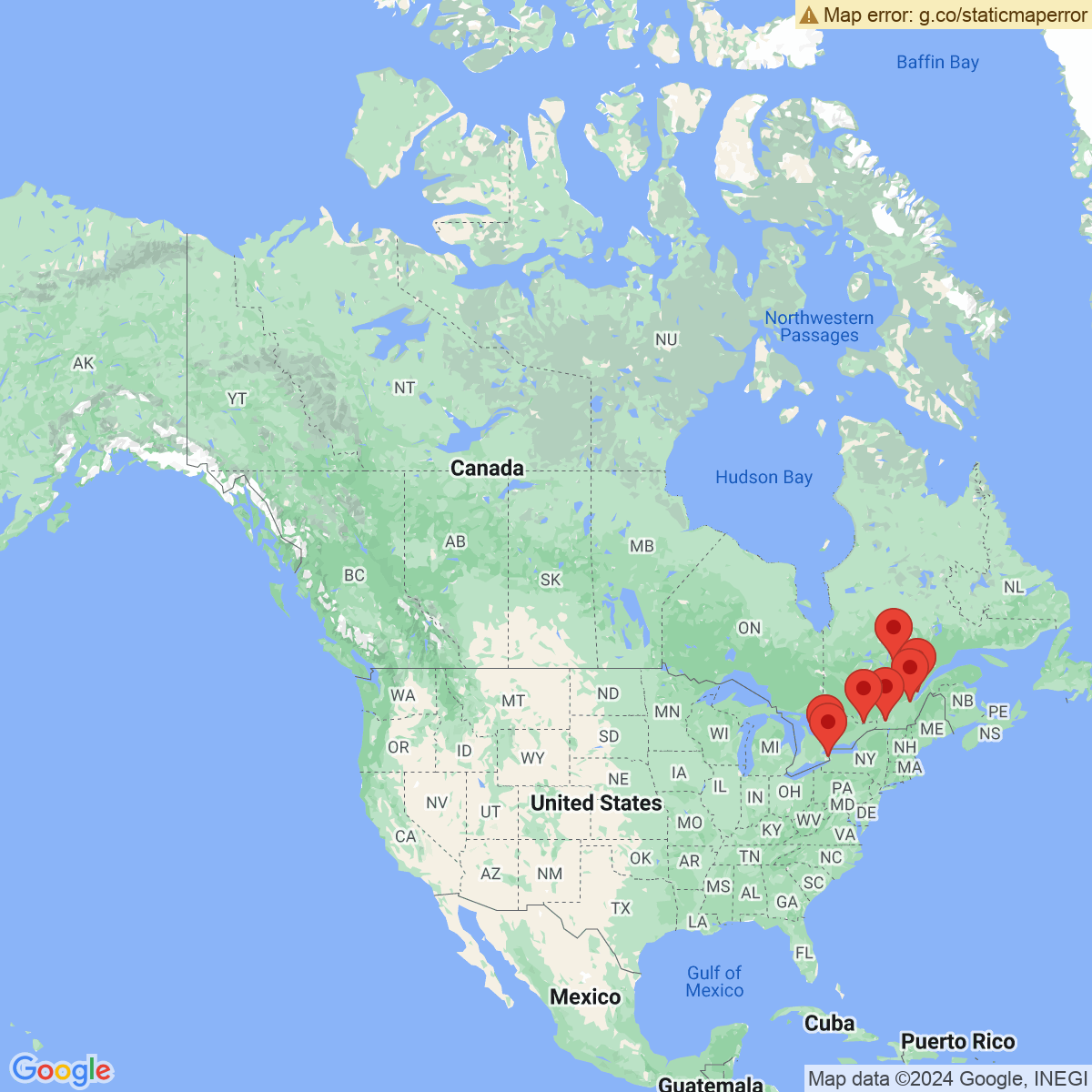 Carte du voyage LES GRANDS ESPACES DE L'EST CANADIEN - CANADA