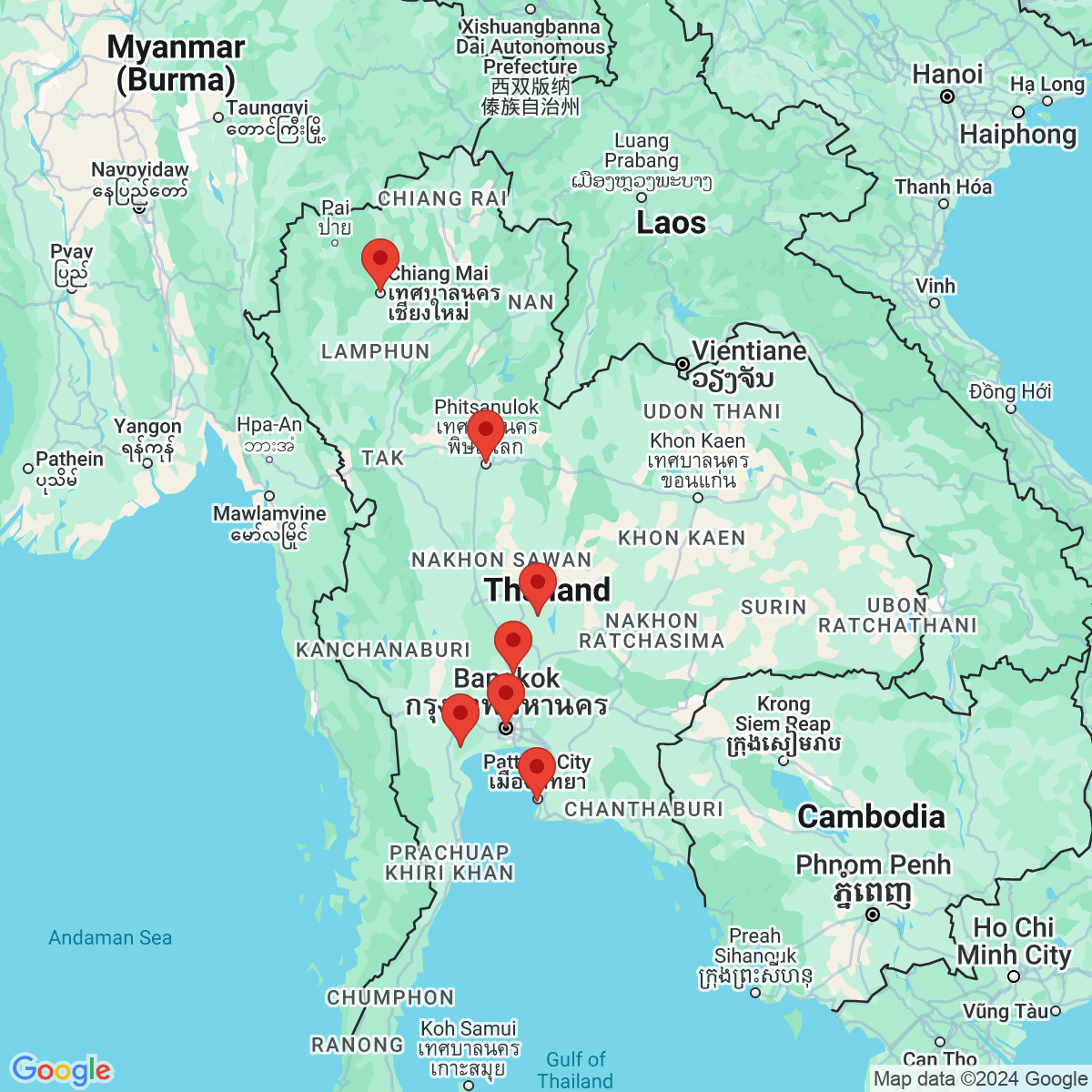 Carte du voyage THAILANDE - PARFUMS D'ORCHIDÉES ET D'AUTHENTICITÉ