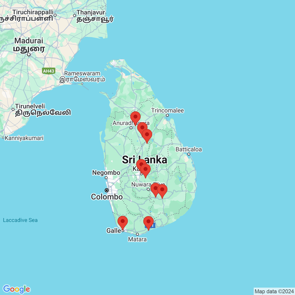 Carte du voyage Sri Lanka - Immersion en terre Cinghalaise