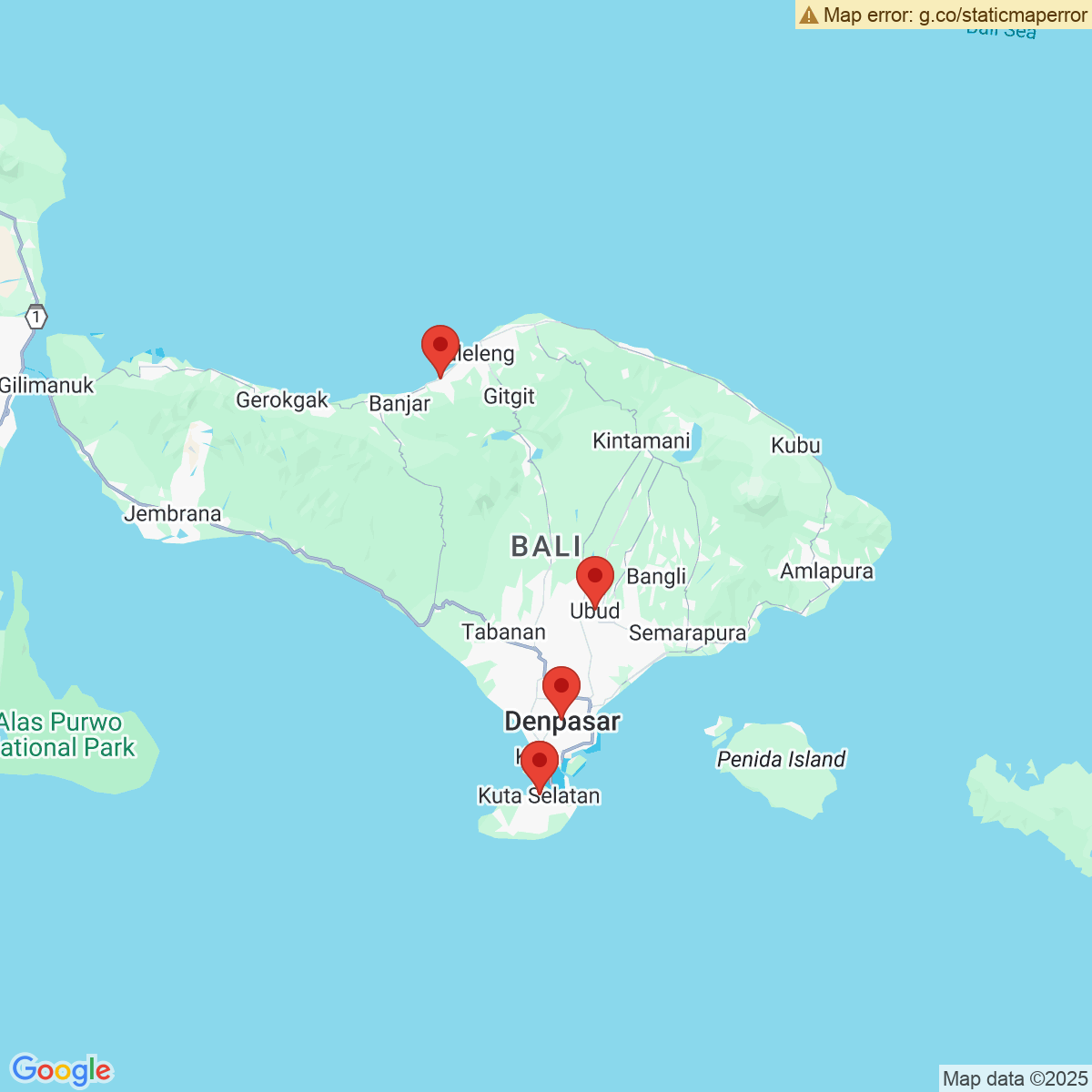 Carte du voyage MERVEILLES DE BALI