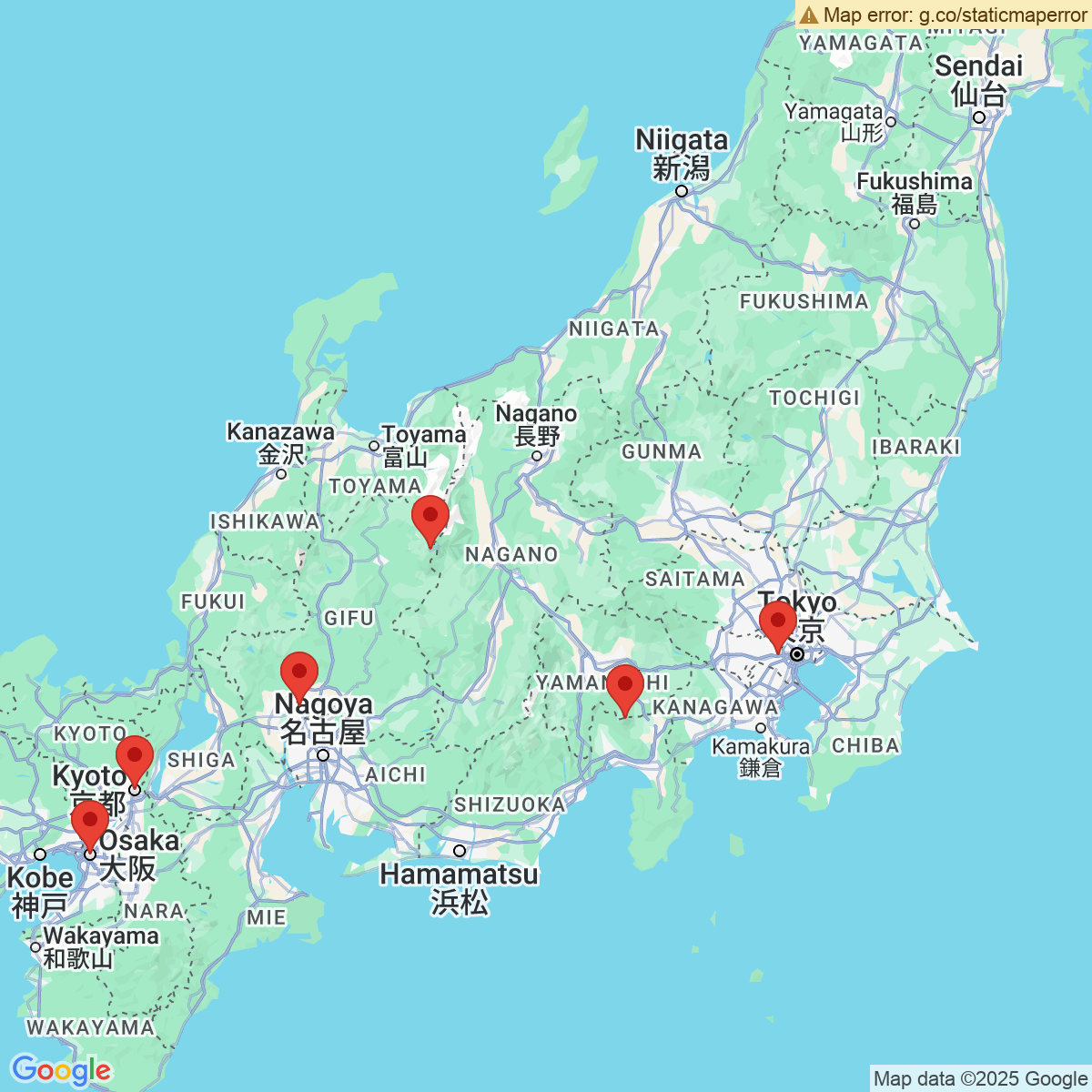 Carte du voyage ENTRE TRADITION ET MODERNITE - JAPON