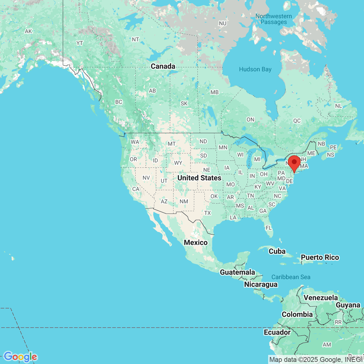 Carte du voyage NEW YORK BIG APPLE