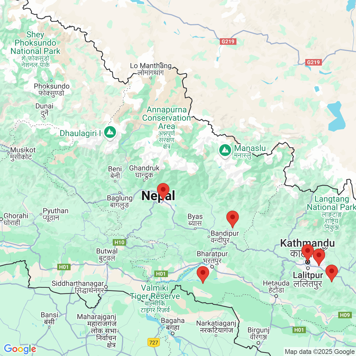 Carte du voyage BEAUTE LOINTAINE -NEPAL