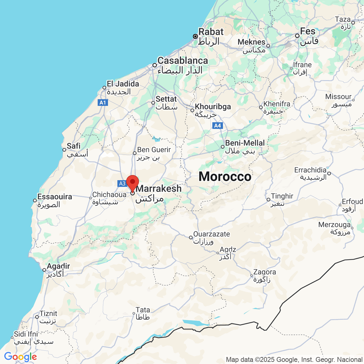 Carte du voyage MAROC - WEEK-END LIBRE A MARRAKECH