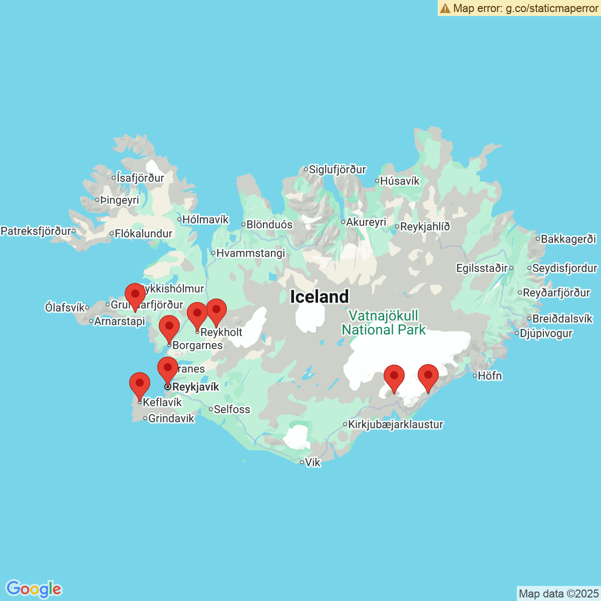 Carte du voyage DECOUVERTE DE L'ISLANDE