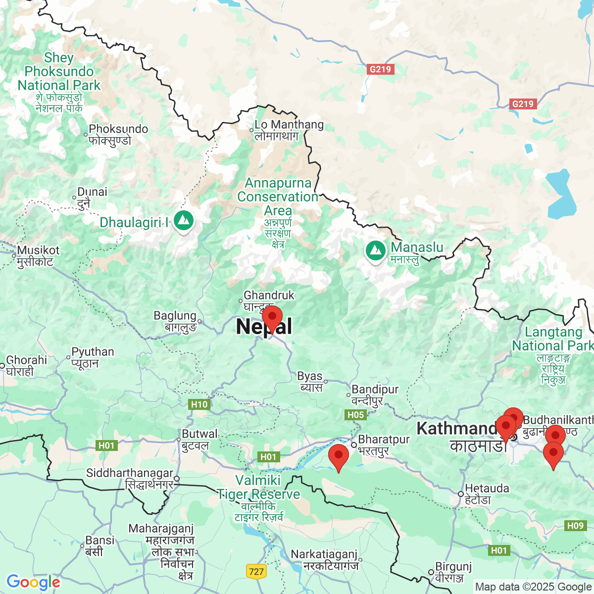 Carte du voyage BEAUTE LOINTAINE  -NEPAL