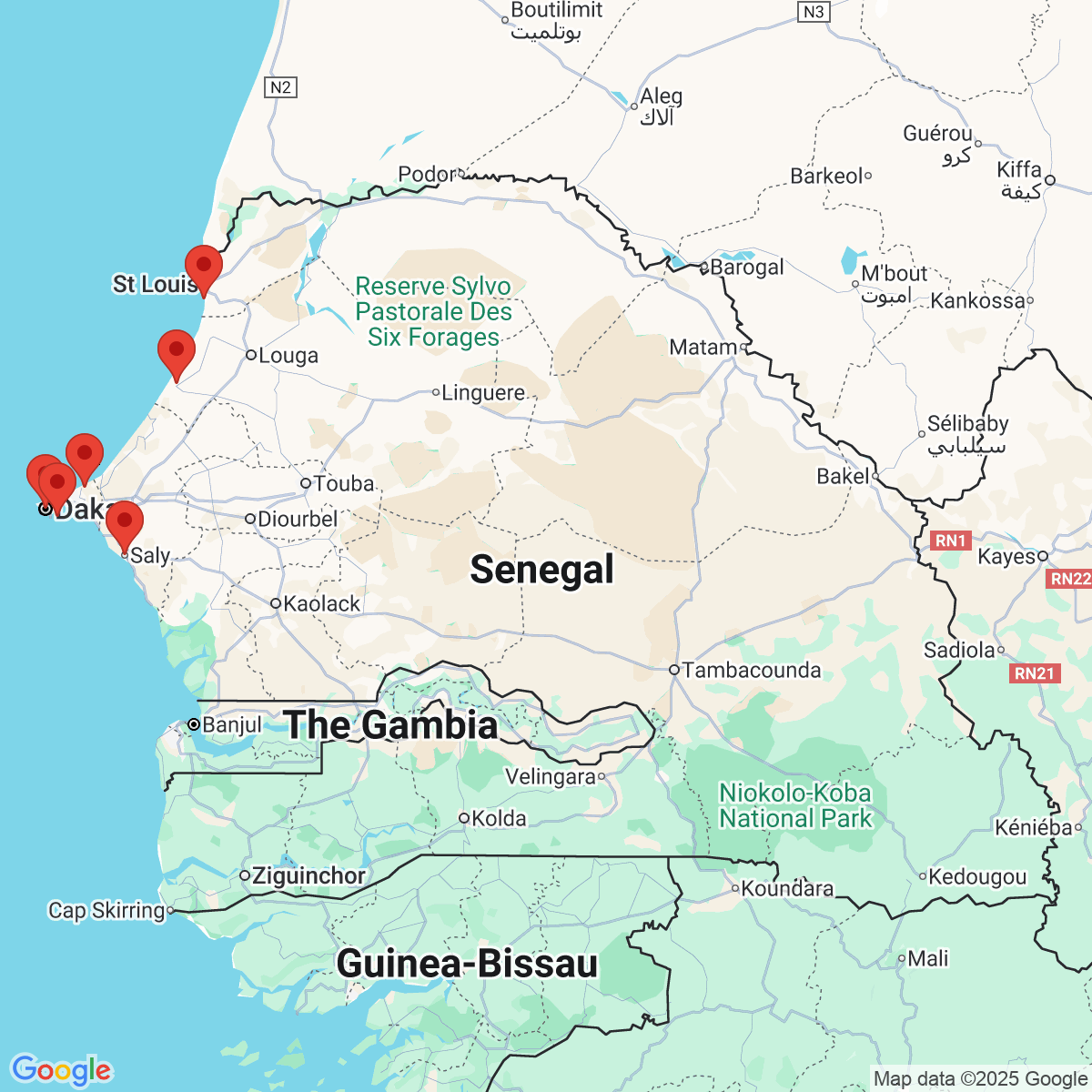 Carte du voyage MOSAÏQUE DU SENEGAL - VACANCES SCOLAIRES ZONE C