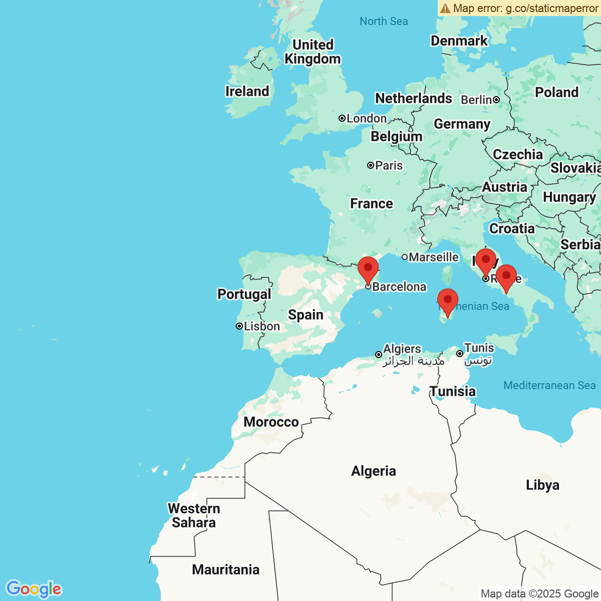 Carte du voyage CROISIERE COSTA TOSCANA - DEPART DE MARSEILLE