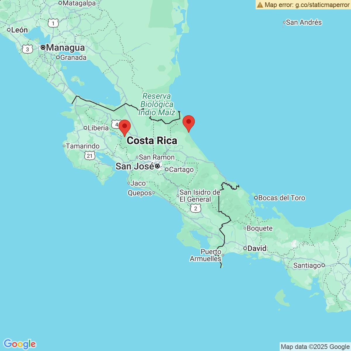 Carte du voyage NATURE ET DETENTE - COSTA RICA