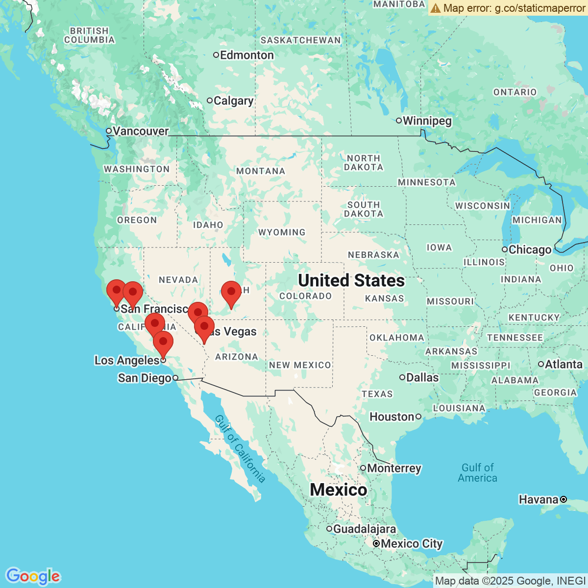 Carte du voyage DECOUVERTE DE L'OUEST - USA