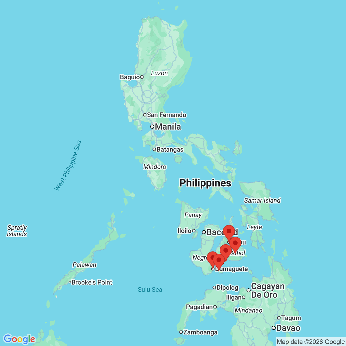 Carte du voyage PHILIPPINES - Les îles entre ciel et mer