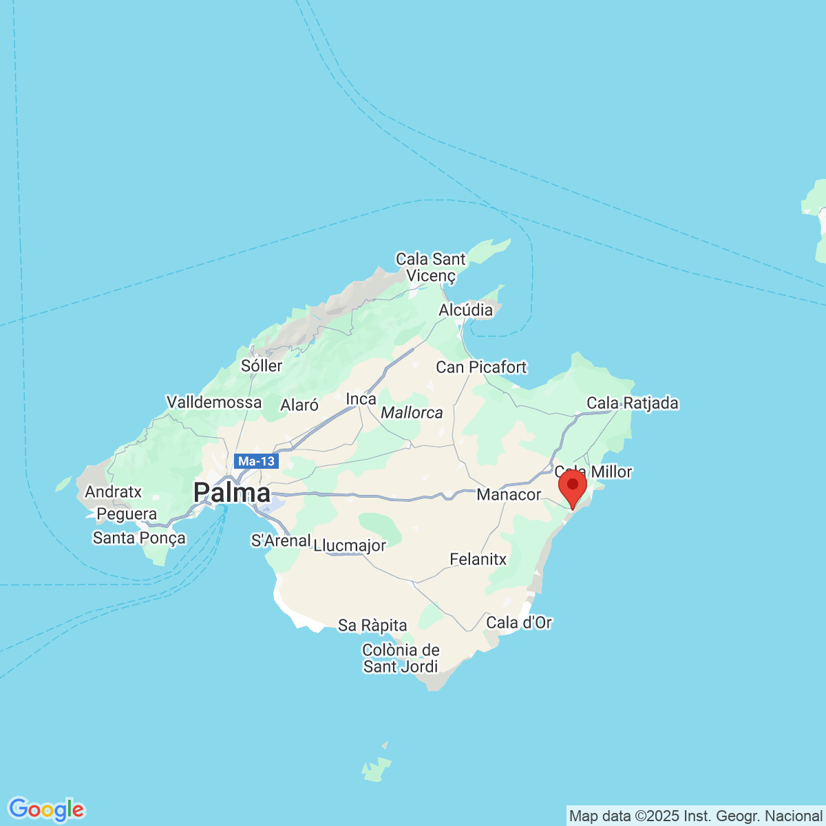 Carte du voyage BALEARES - ILE DE MAJORQUE - SEJOUR 4****