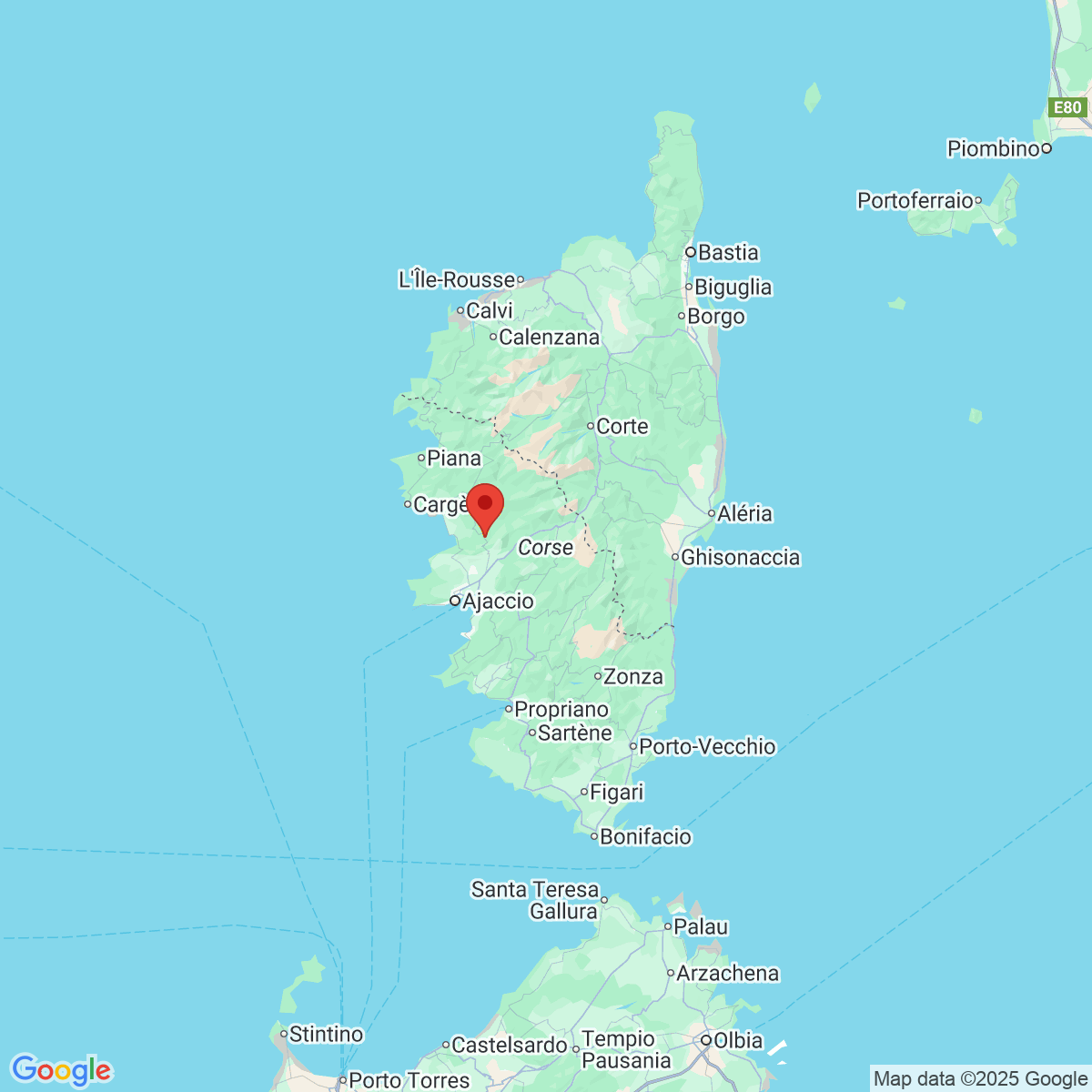 Carte du voyage CORSE - SEJOUR 4****