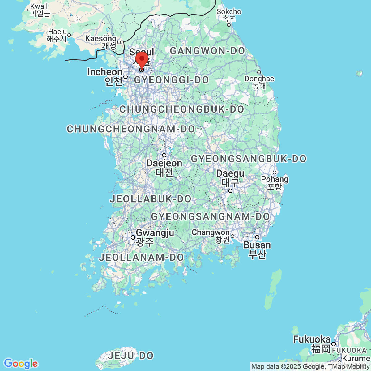 Carte du voyage COREE DU SUD - SEOUL EN LIBERTE