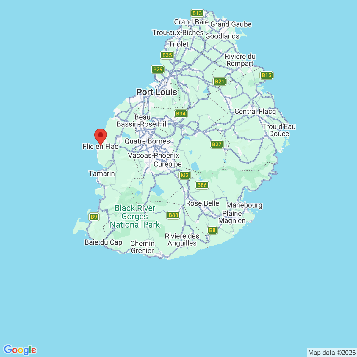 Carte du voyage  ÎLE MAURICE - SEJOUR HOTEL 4****