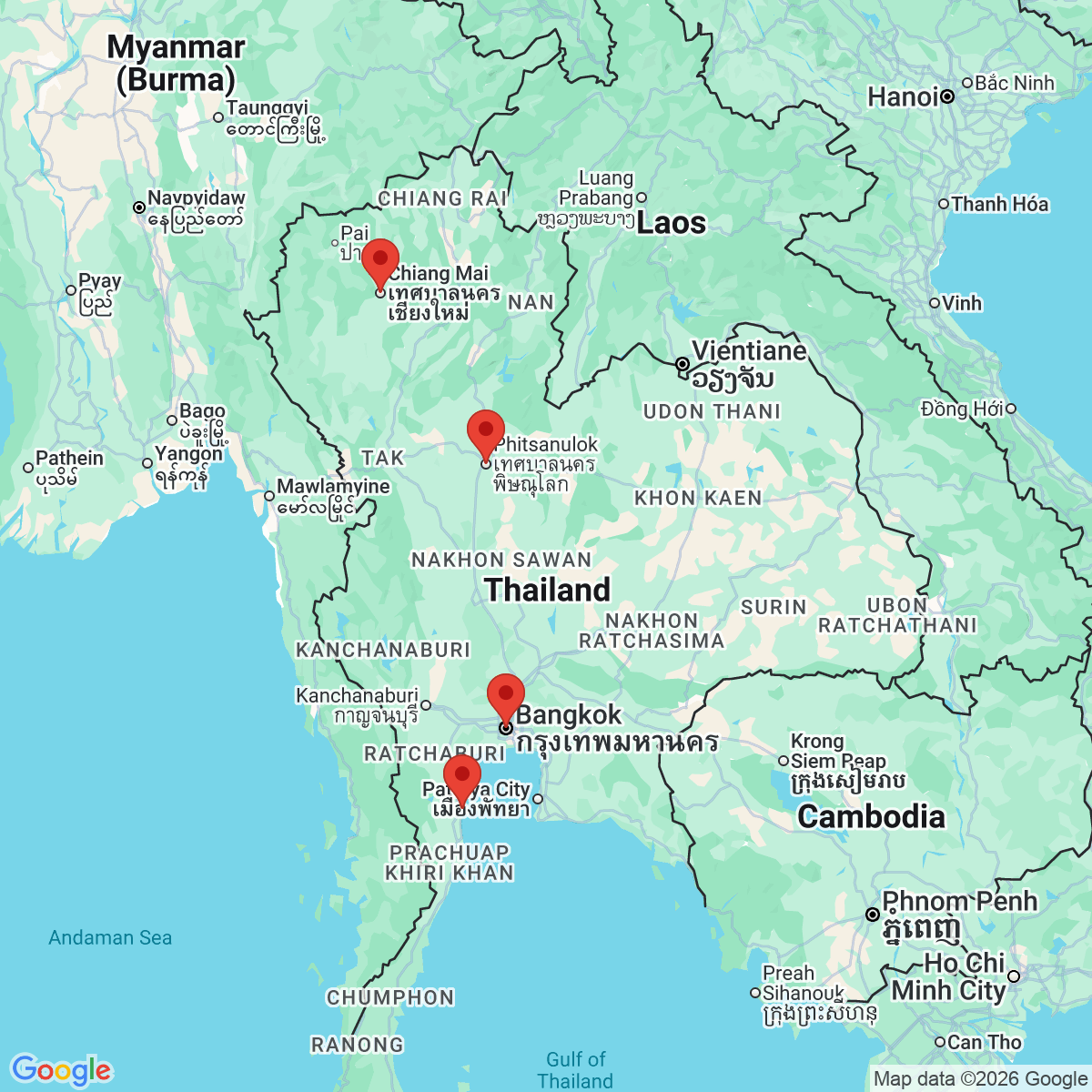 Carte du voyage THAILANDE - Parfums d’orchidées et d’authenticité