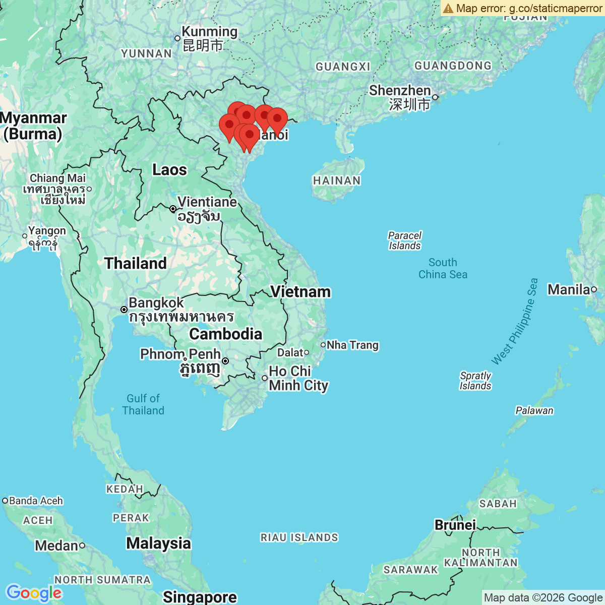 Carte du voyage VIETNAM - RIZIERES ET BAIE D'HALONG
