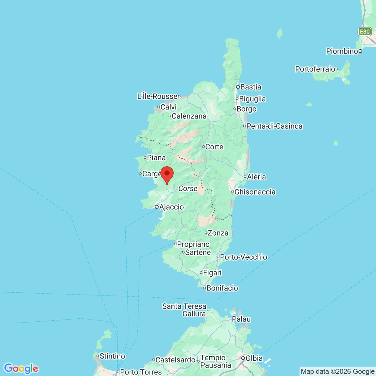 Carte du voyage CORSE - SEJOUR 4****