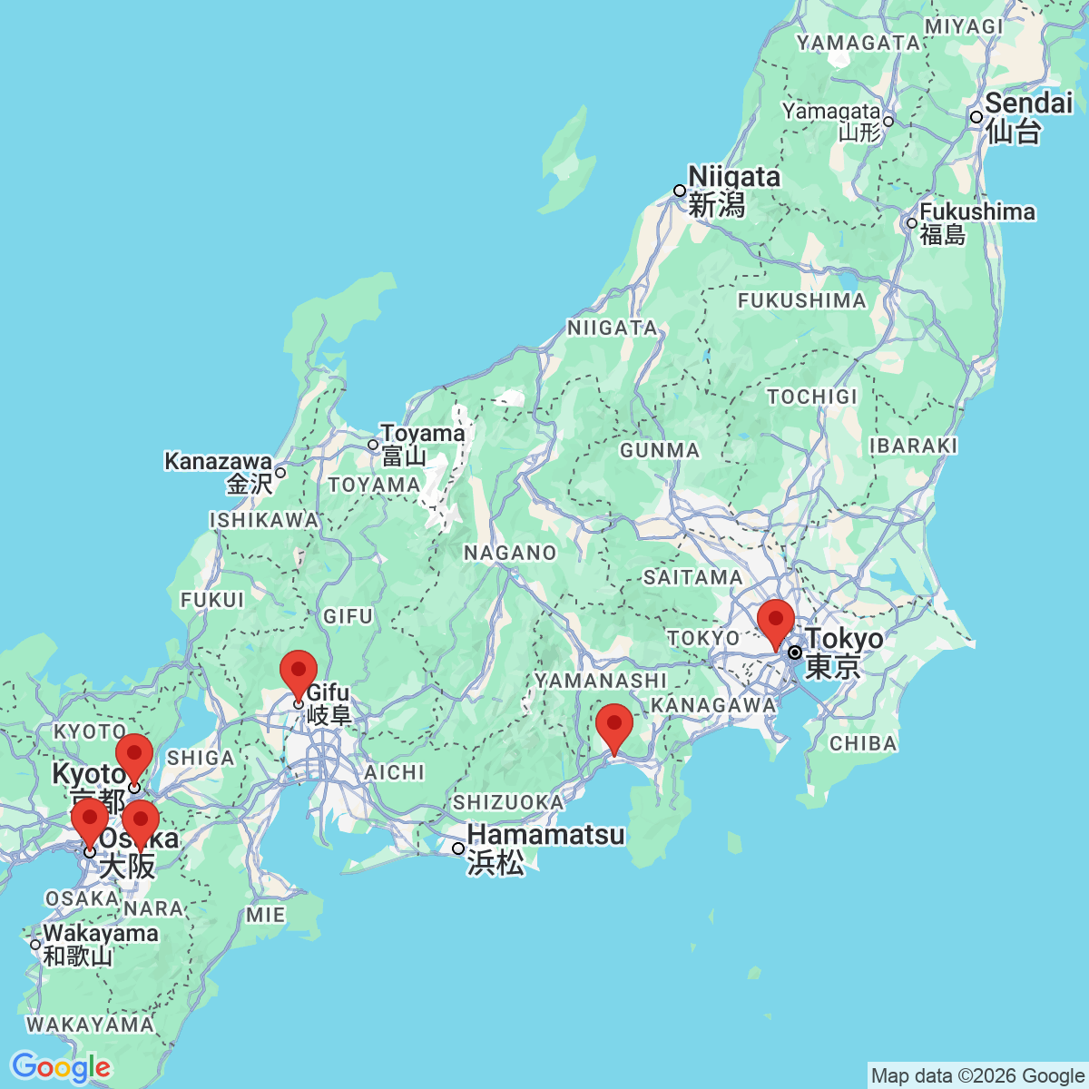 Carte du voyage JAPON - ENTRE TRADITION ET MODERNITE